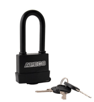 Замок навесной APECS PD-03-60 чугун дужка (d9 мм),резиновые кольца, автоматические 3 английских ключа
